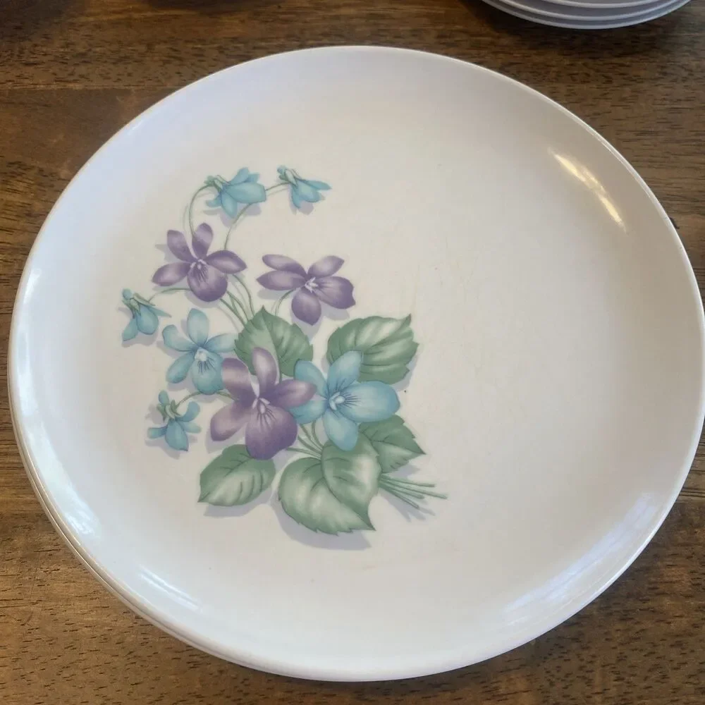 Royalon Melmac Purple Set of 13 Coffee Cups Small Plates Dinner Plate Vintage